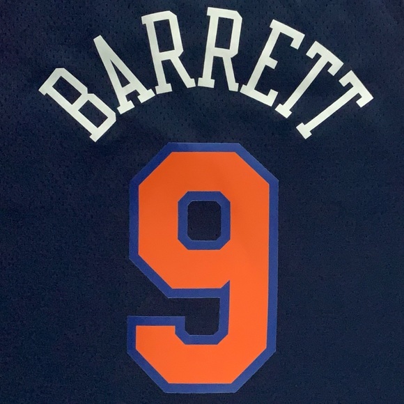 NWT Jordan RJ Barrett New York Knicks #9 Navy Statement Swingman Jersey 40 Men S - Picture 7 of 7